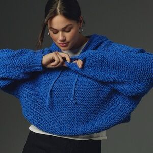 Pilcro Sailcloth Hooded Sweater In Blue